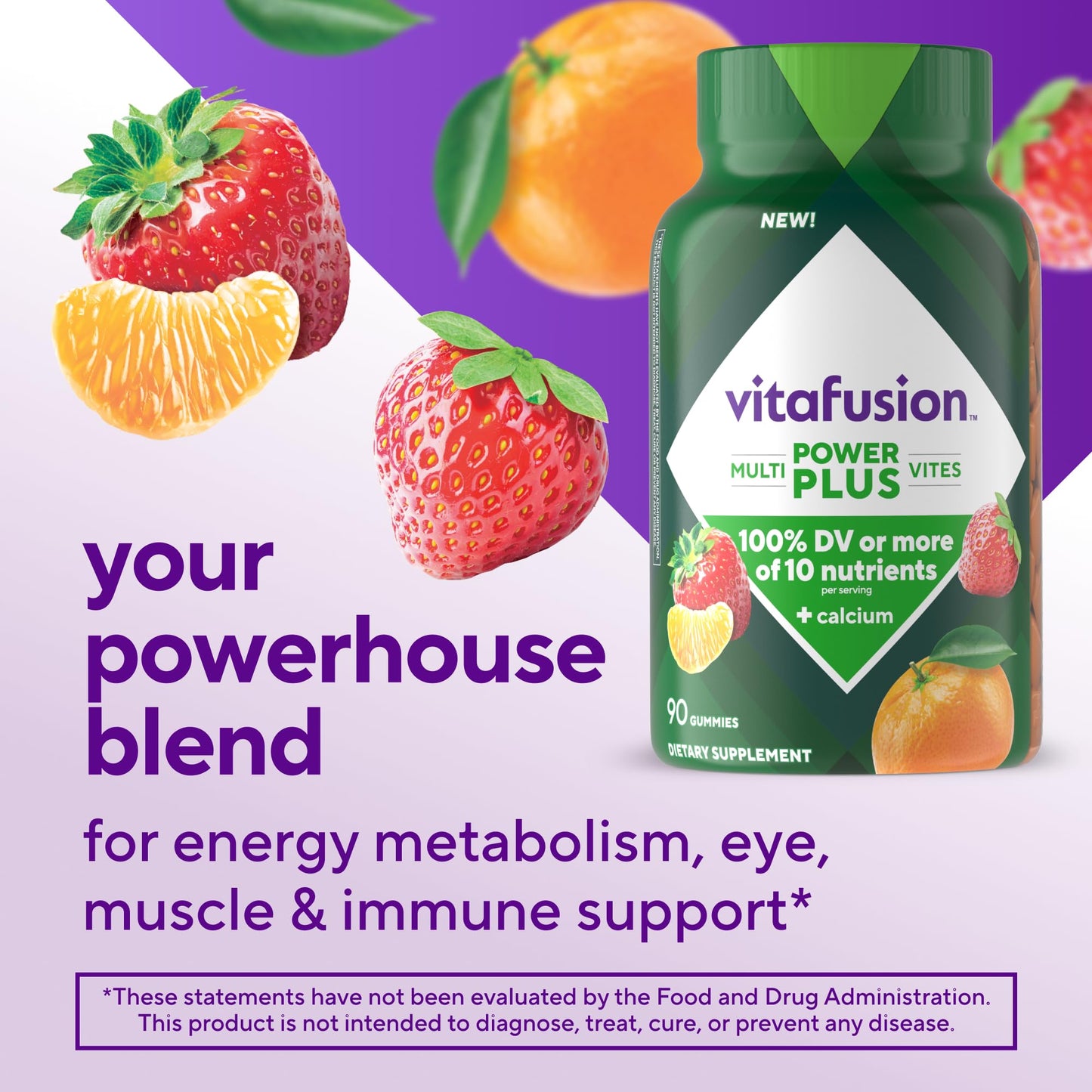 Gomitas 90 unidades Vitafusion sabor fresa mandarina