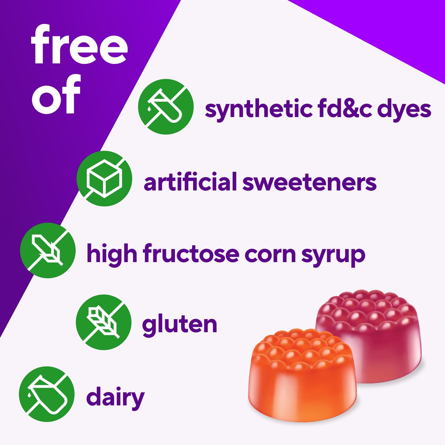 Gomitas Vitafusion vitamina D sin gluten ni azúcares añadidos