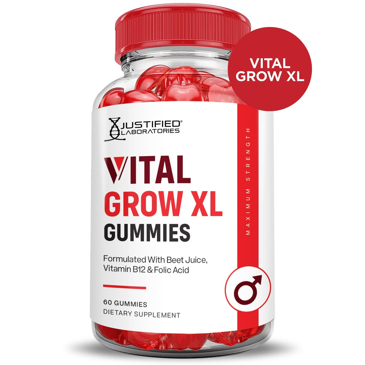 Gomitas Vital Grow XL 1000MG con B12 y remolacha