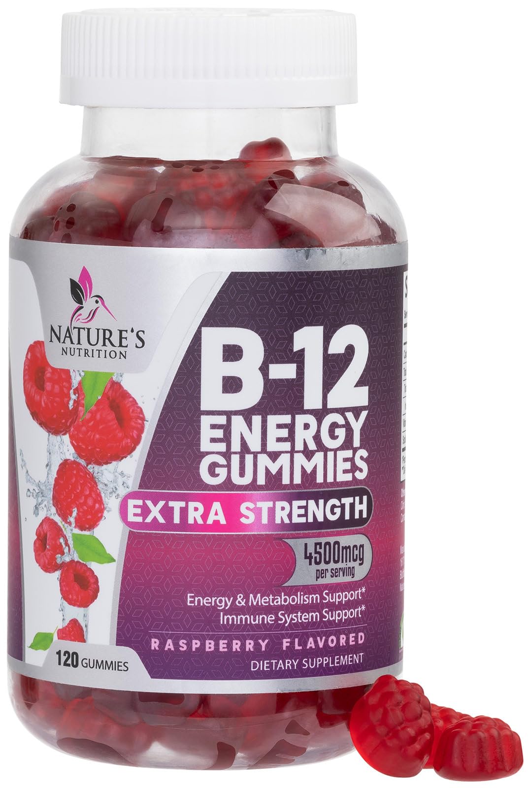 Gomitas Vitamina B12 4500mcg Nature's Nutrition frasco 120 unidades