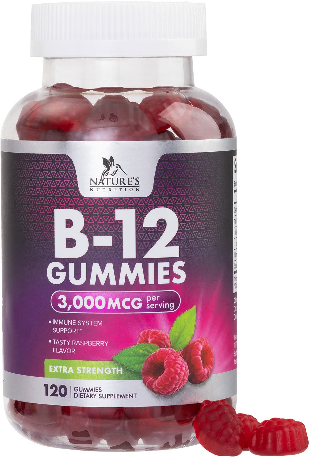 Gomitas vitamina B12 Nature's Nutrition bote 120 unidades