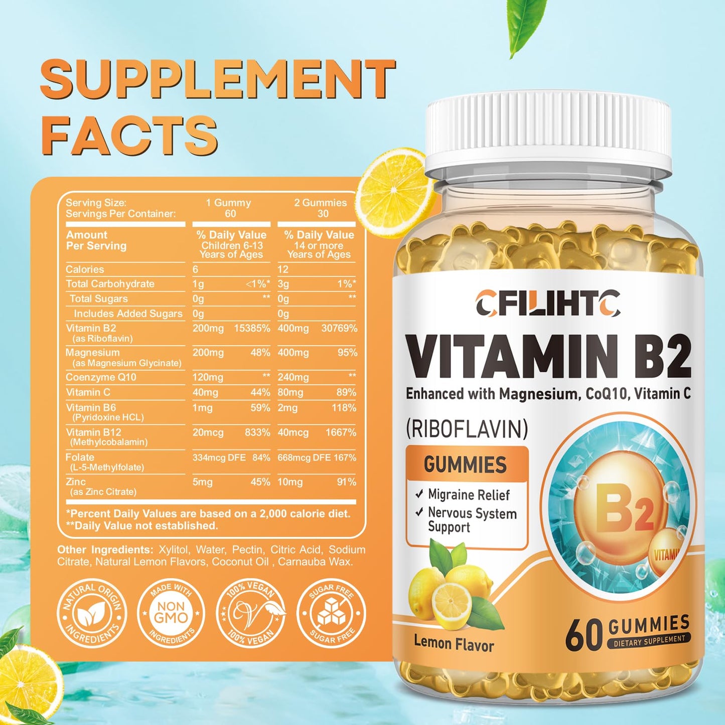 Gomitas vitamina B2 CFILIHTC envase completo