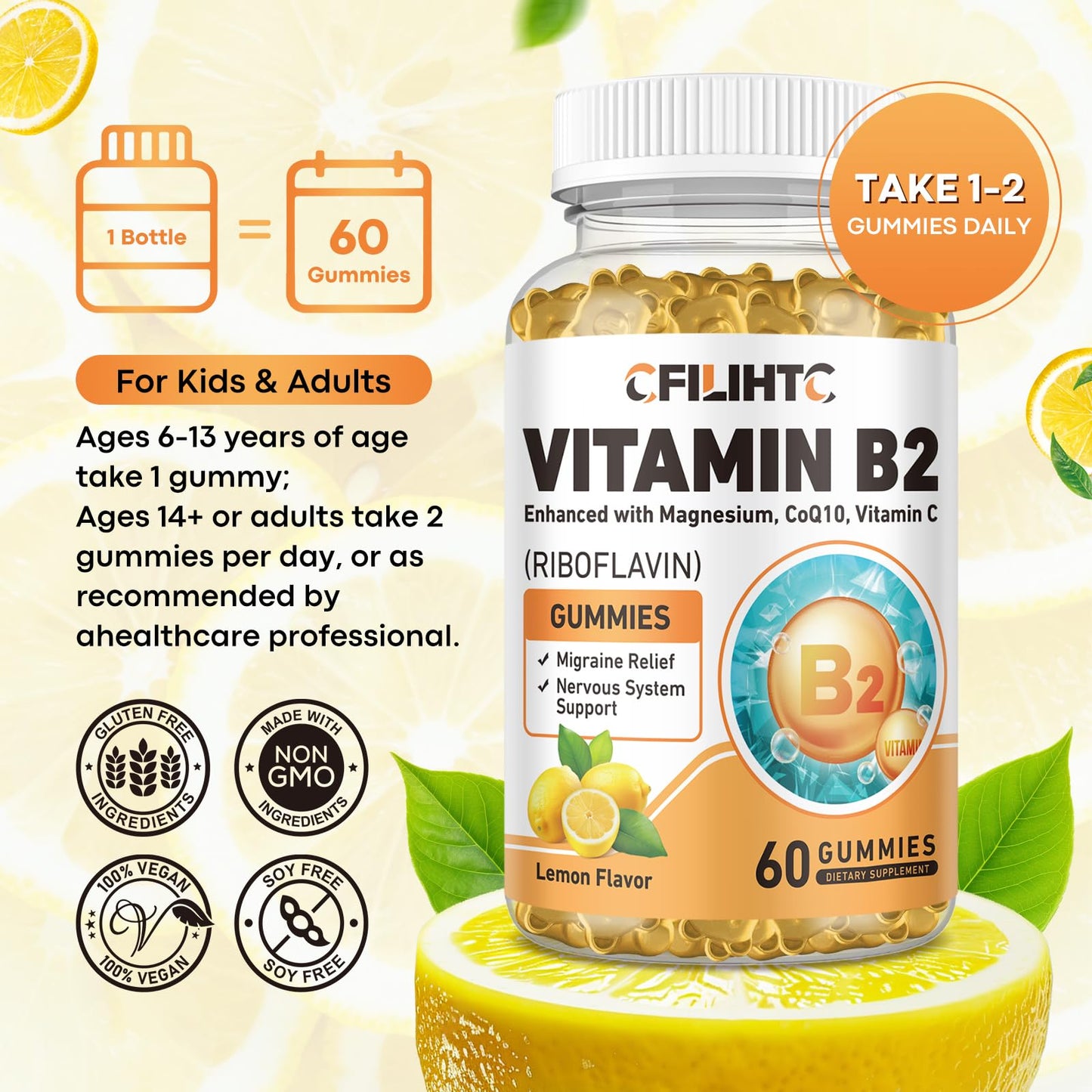Gomitas vitamina B2 riboflavina 400mg varias unidades