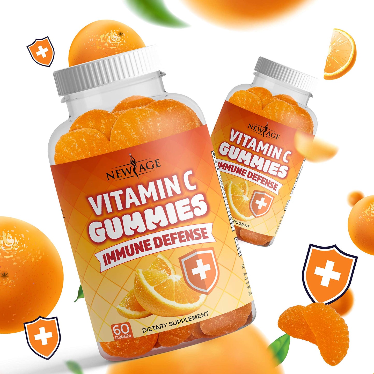 Gomitas vitamina c natural sabor naranja New Age 180 unidades