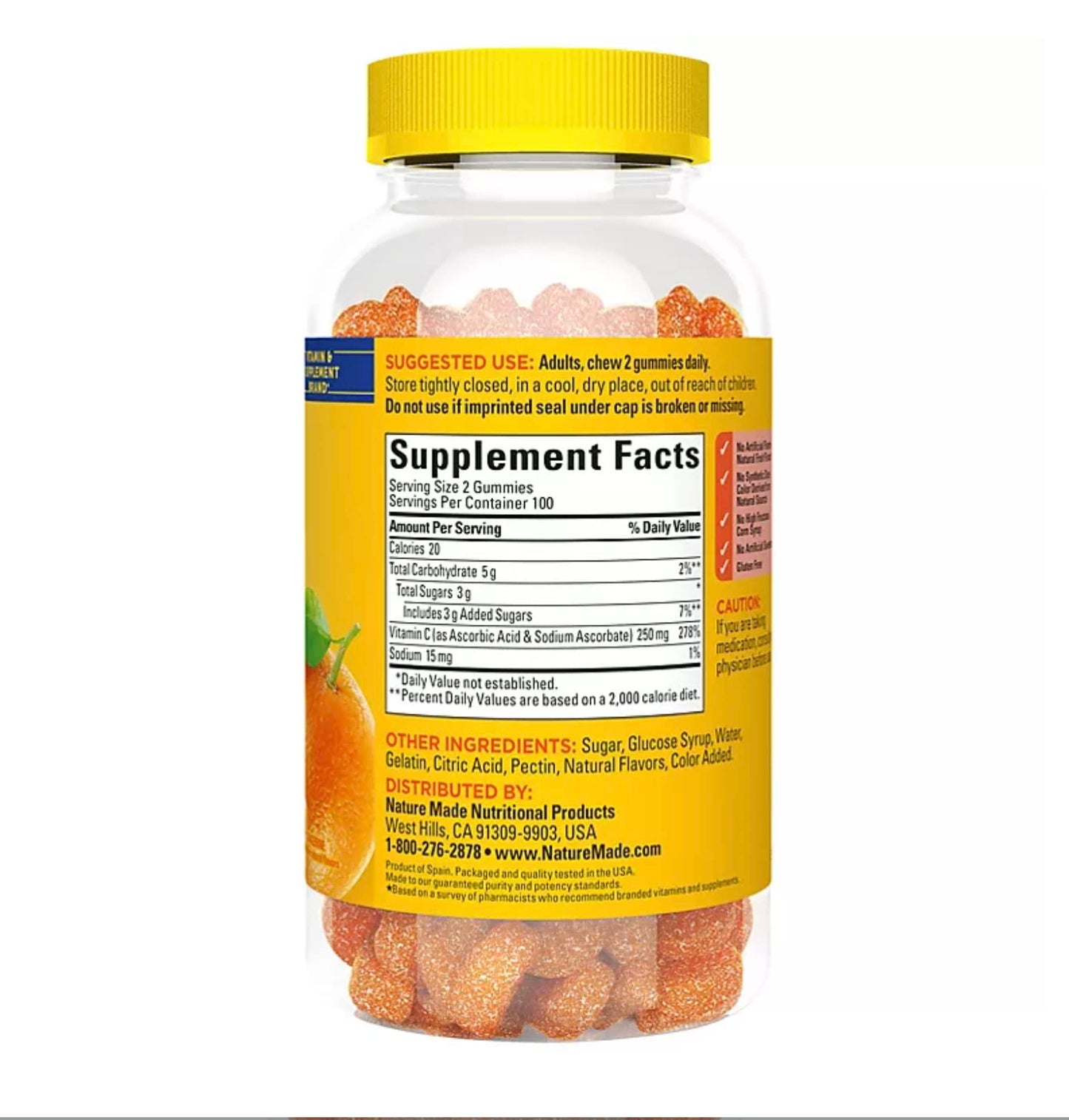 Gomitas vitamina C Nature Made 200 count para adultos