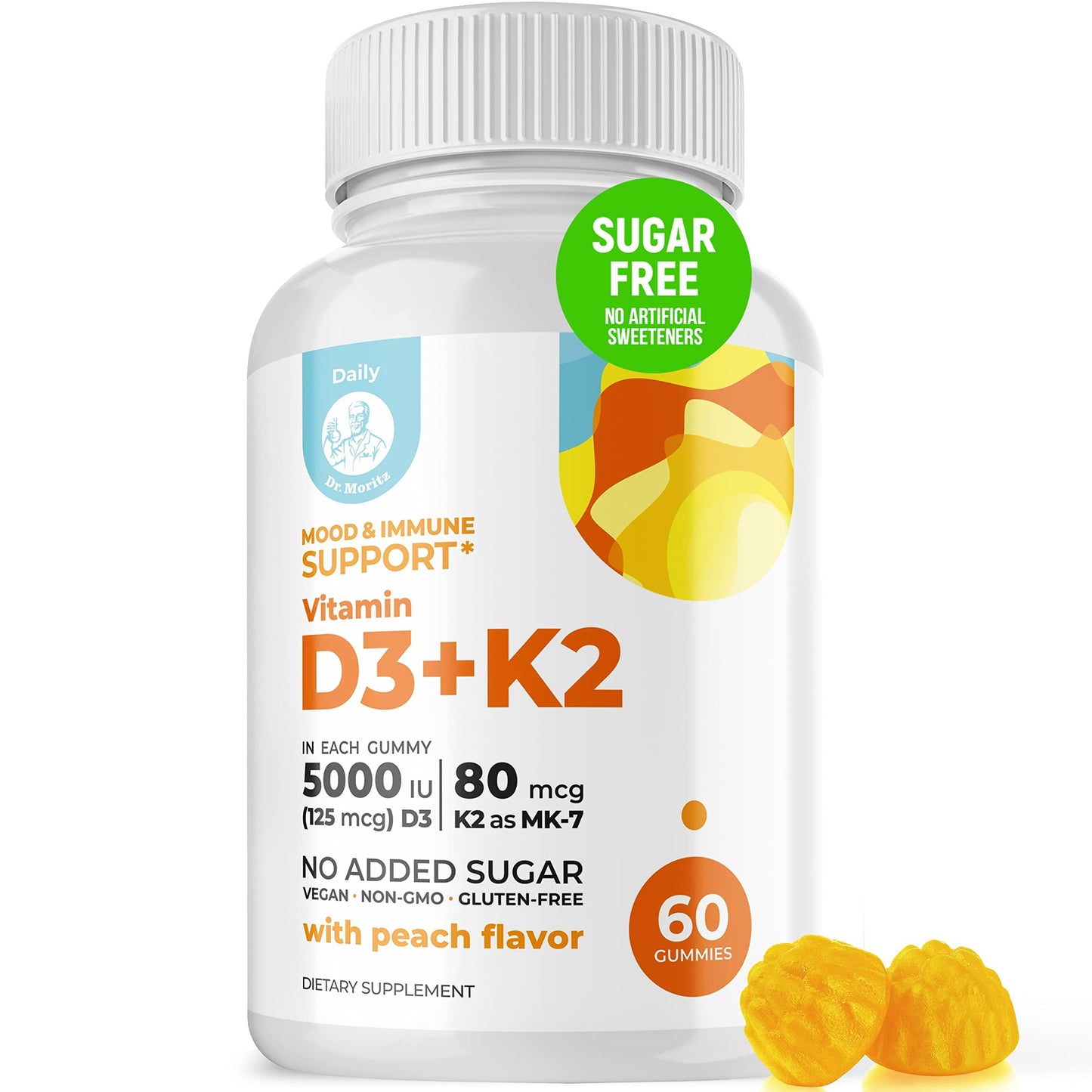 Gomitas vitamina d3 d3 k2 dr moritz sabor durazno
