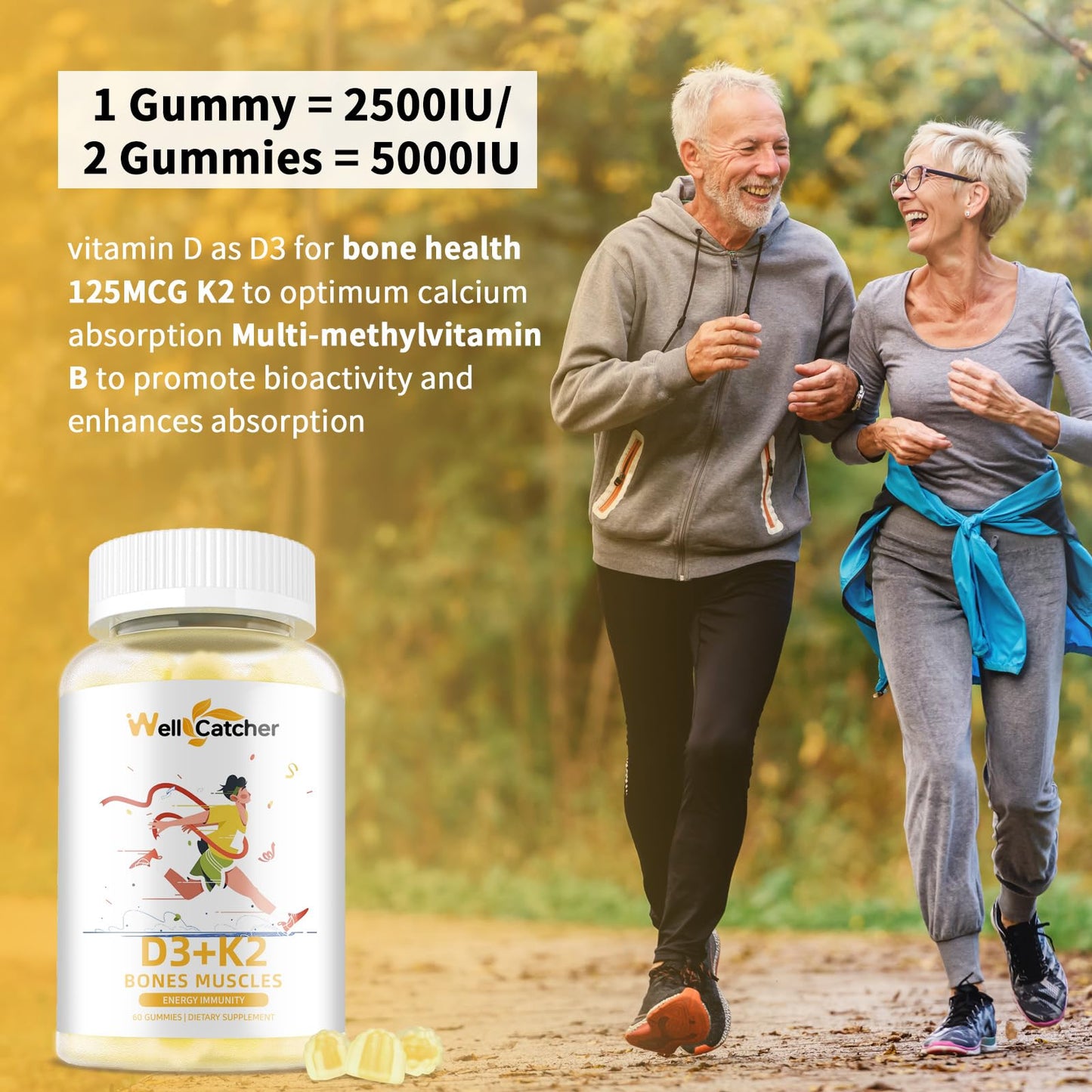 Gomitas vitamina d3 k2 pack 2 frascos Wellcatcher
