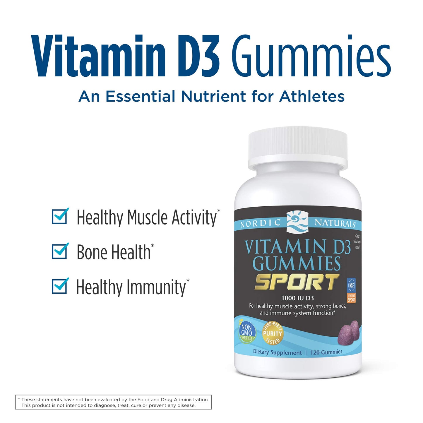Gomitas vitamina d3 nordic naturals presentación varios ángulos