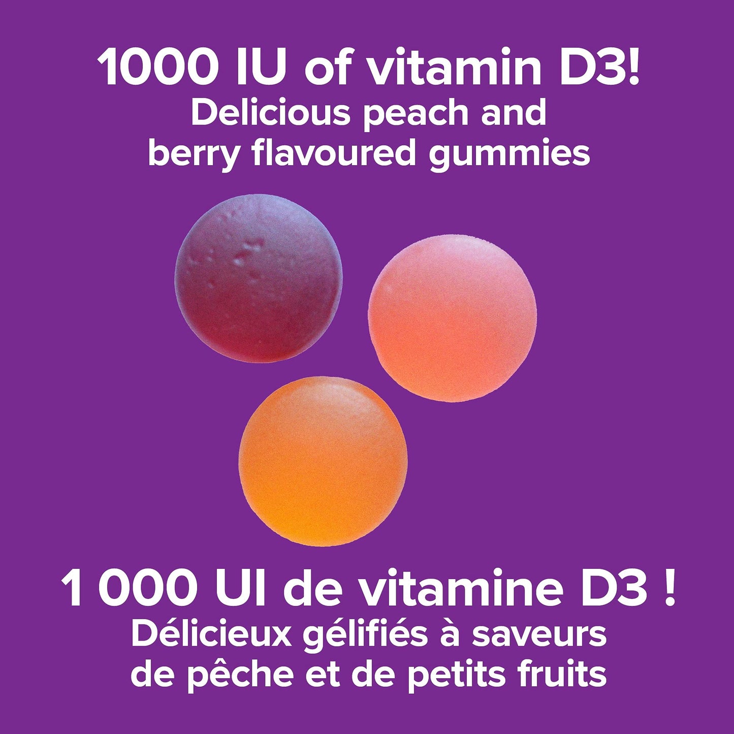 Gomitas de vitamina D3 Webber Naturals vista lateral