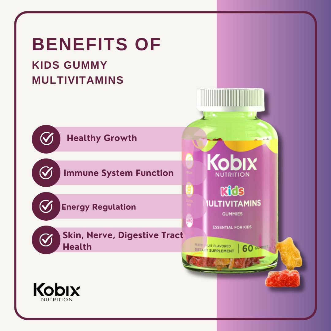 Gomitas vitamínicas Kobix rosa amarillo y verde sabor frutas mixtas