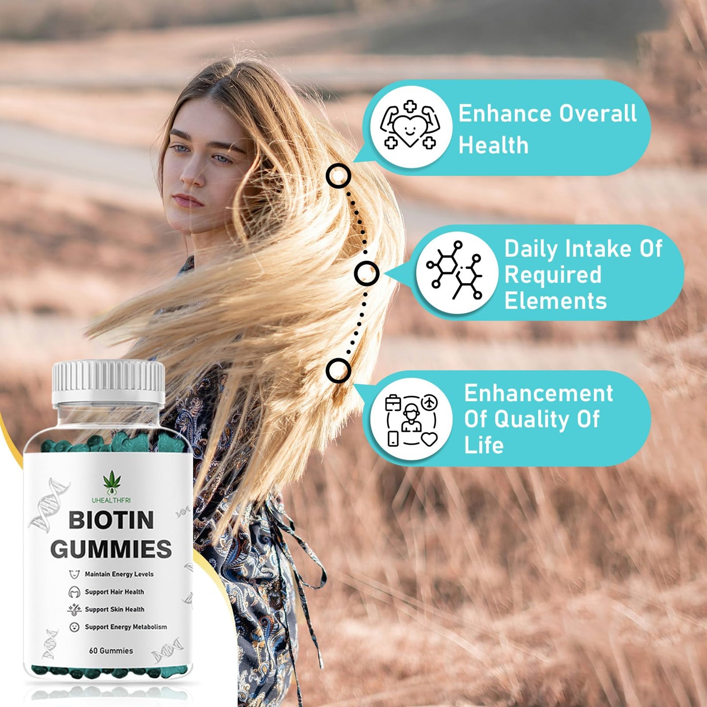 Gomitas vitaminas para piel y uñas Uhealthfri
