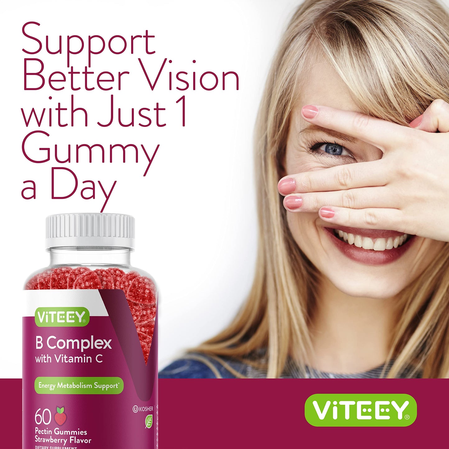 Gomitas Viteey vitamina B complejo 60 unidades sabor fresa