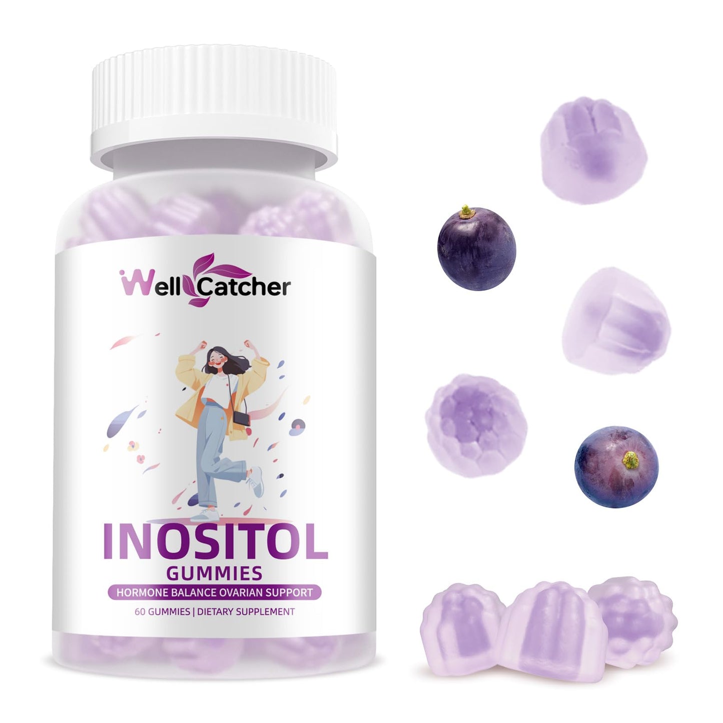 Gomitas Wellcatcher inositol suplemento femenino caja detalle