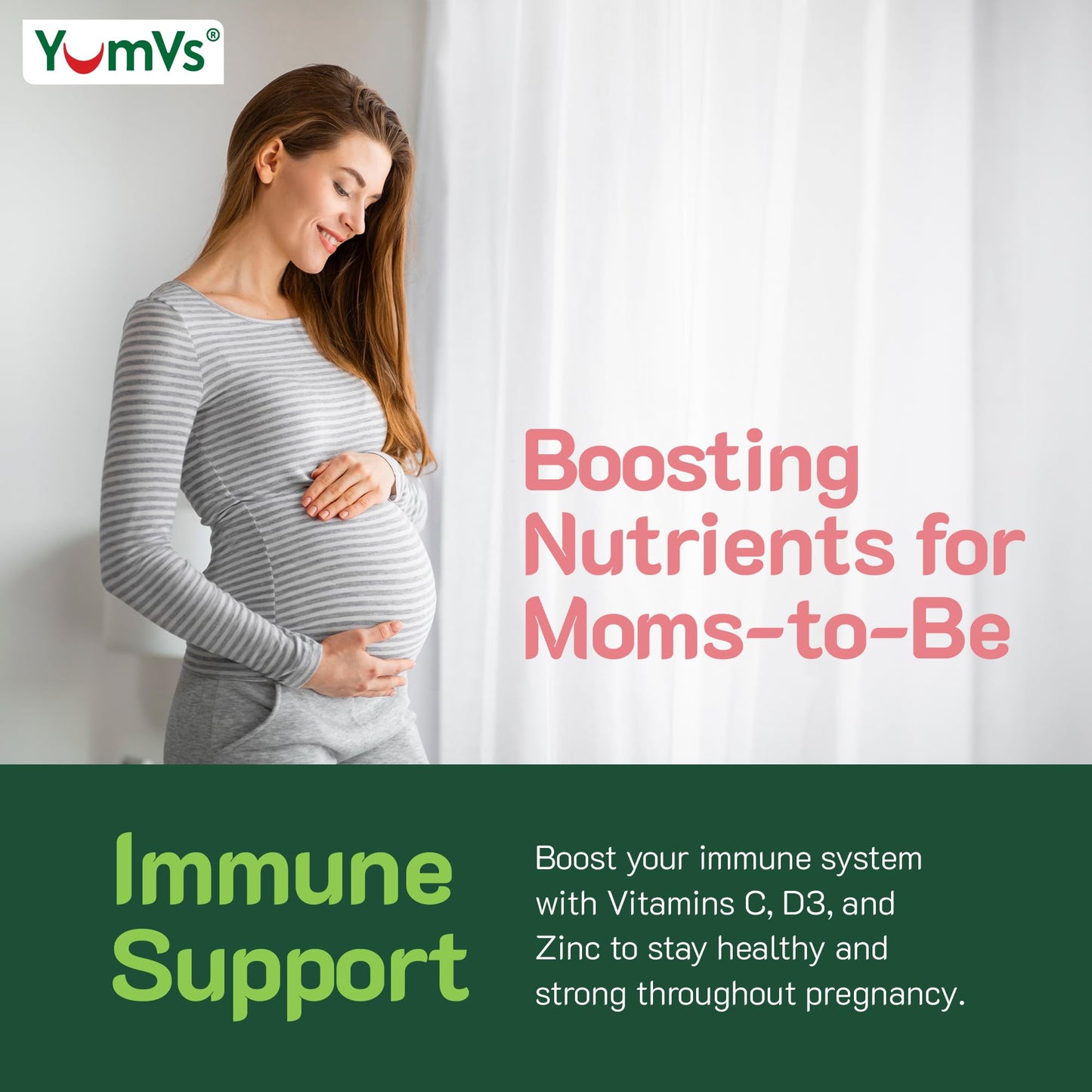 Gomitas YumVs vitaminas prenatales esenciales para mamá y bebé