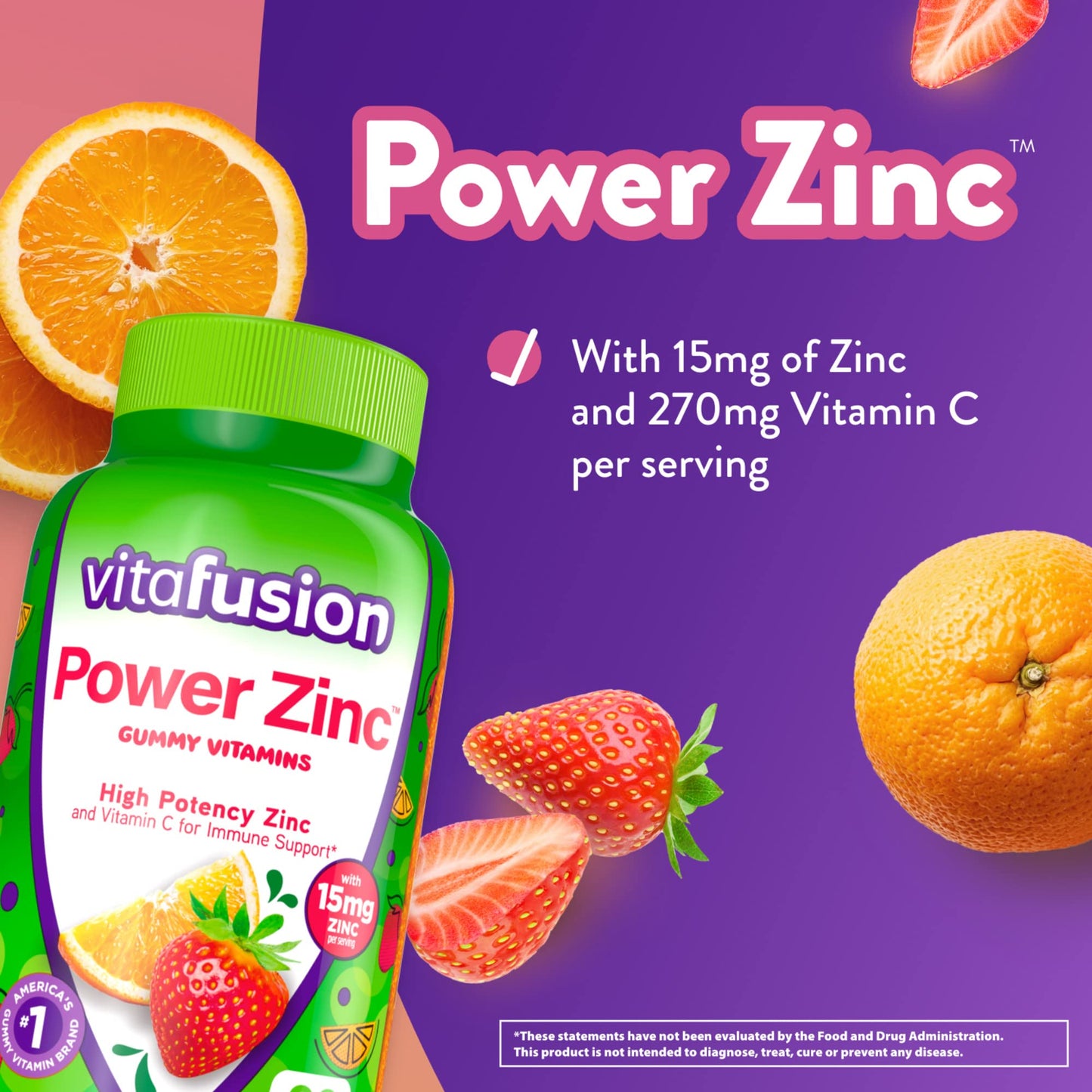 Gomitas zinc y vitamina C Vitafusion sin aditivos artificiales