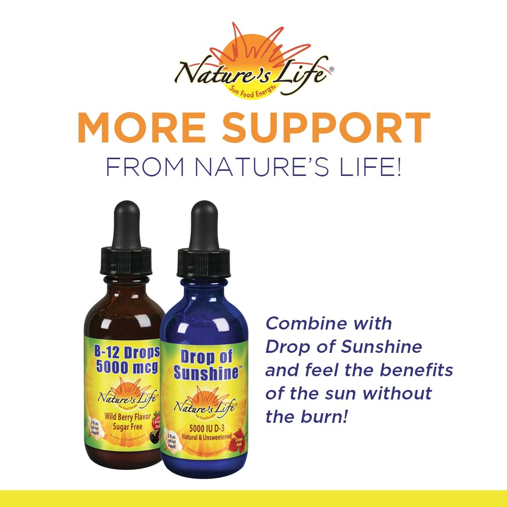 Gotas B12 metilcobalamina Nature's Life para energía y metabolismo