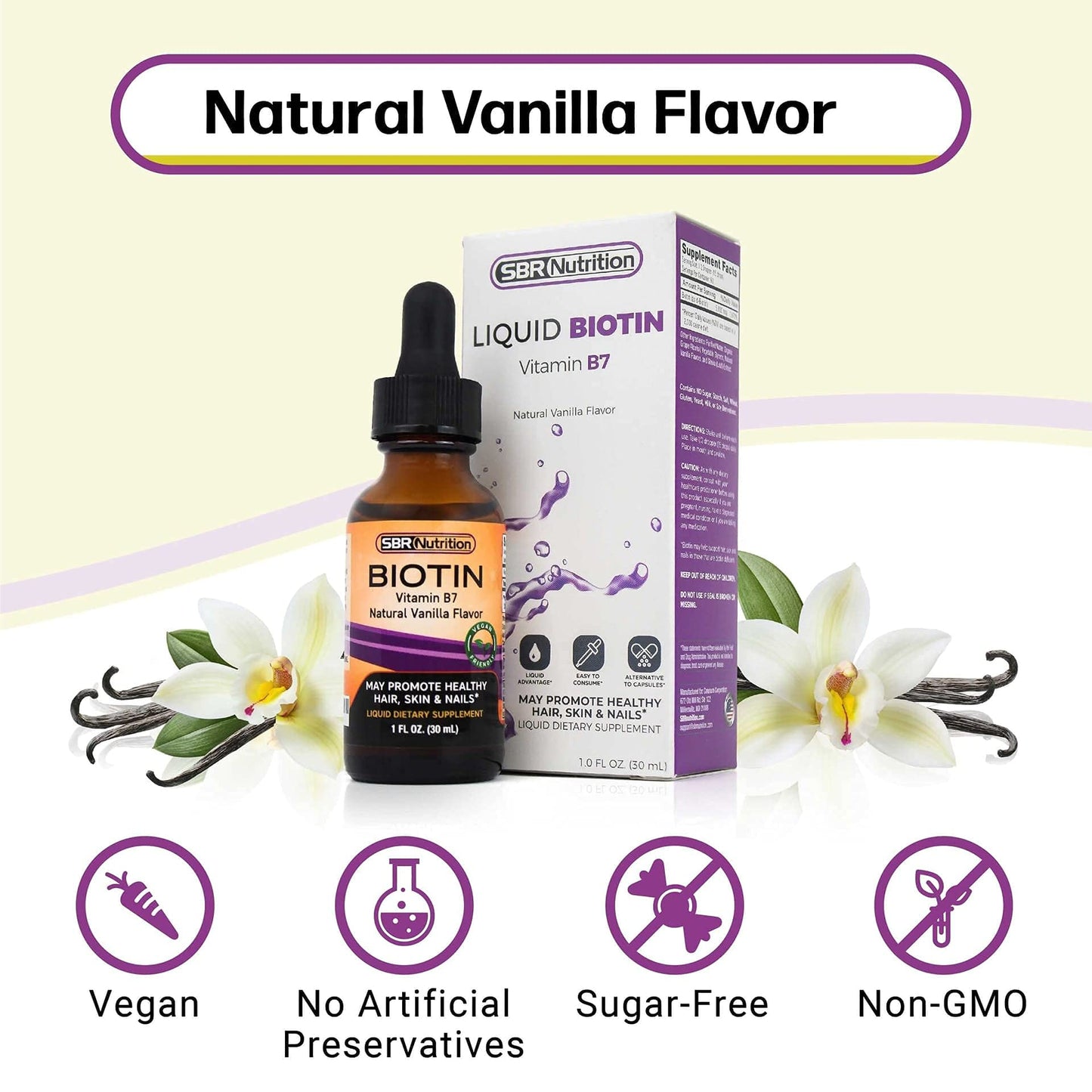 Gotas biotina 5000mcg SBR Nutrition