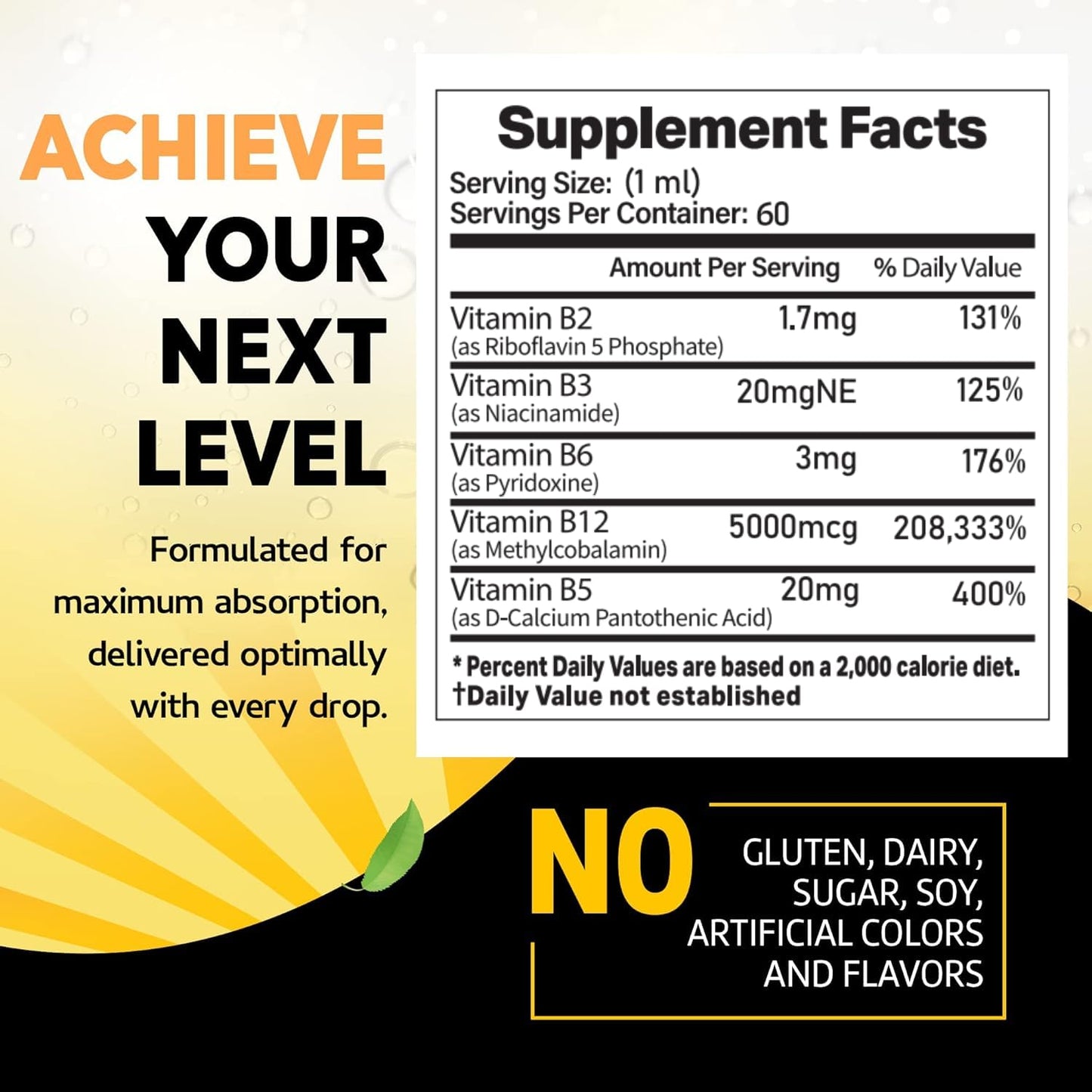 Gotas líquidas vitamina B12 5000 mcg sublingual Salt Lake Supplements