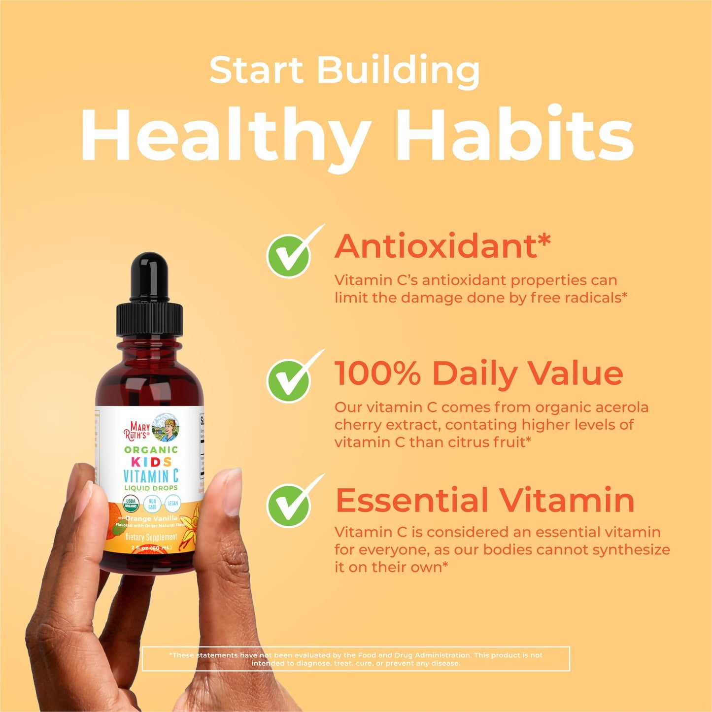 Gotas líquidas vitamina c sabor vainilla naranja niños