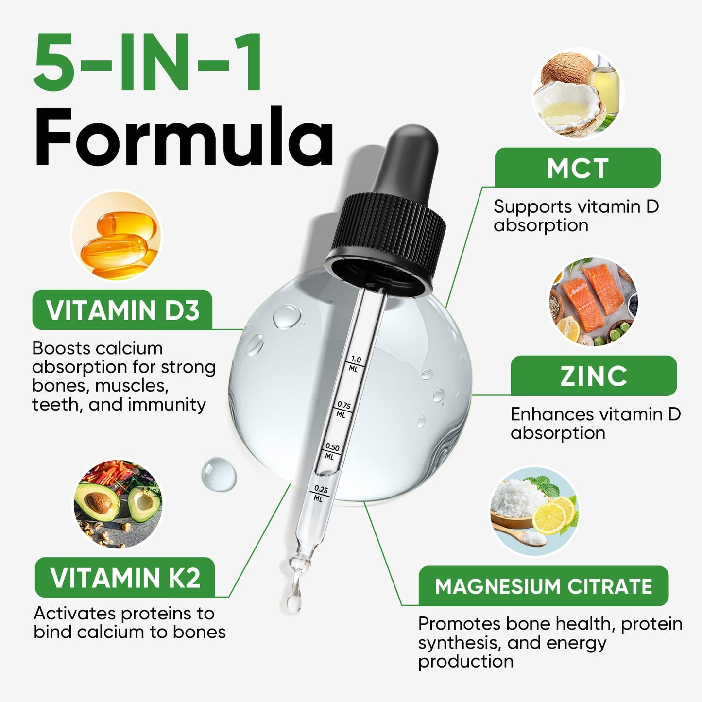 Gotas líquidas vitamina d3 10000 ui venture pal con k2 para huesos y energía