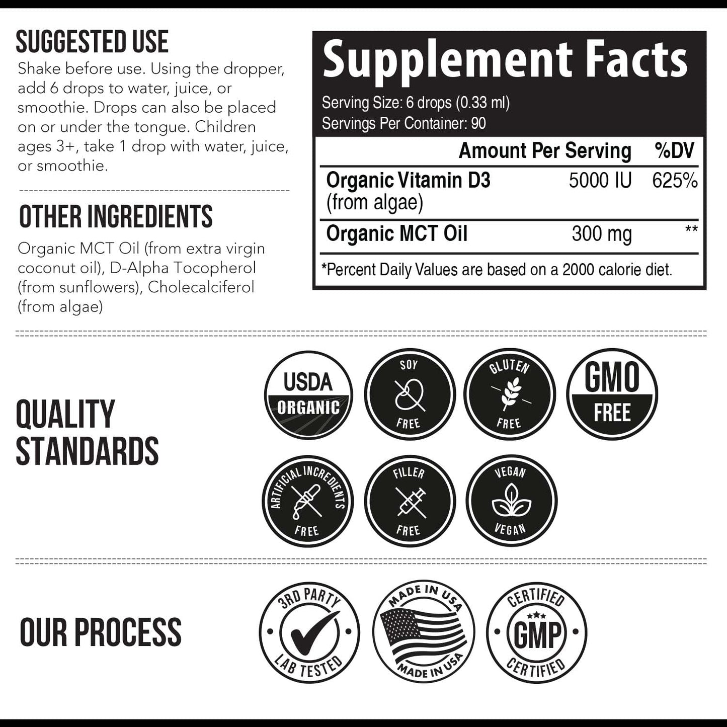 Gotas líquidas vitamina d3 Plant-D3 para administración sublingual