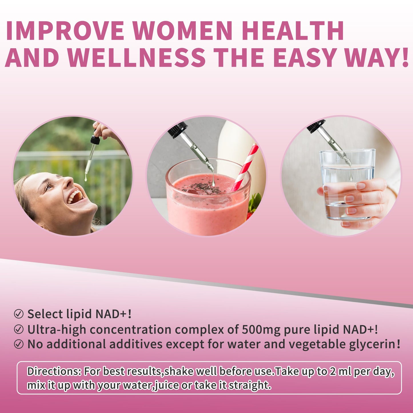 Gotas NAD para mujeres salud celular energía antienvejecimiento