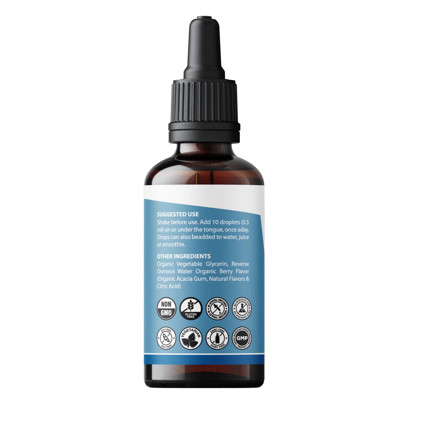 Gotas naturales L-Metilfolato 15mg con Metil B12 2oz botella