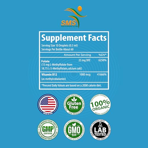 Gotas sublinguales L-Methylfolate alta potencia y rápida absorción