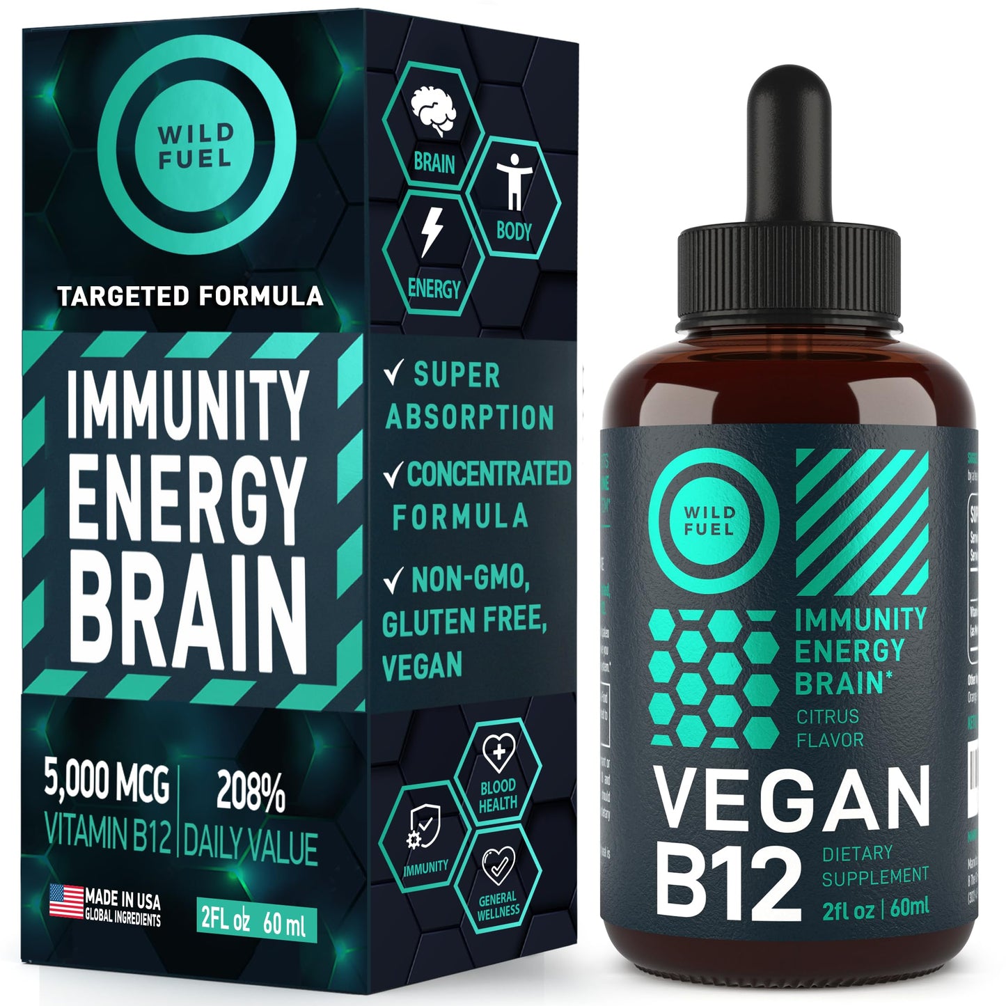 Gotas sublinguales vitamina B12 vegana sabor natural citrus