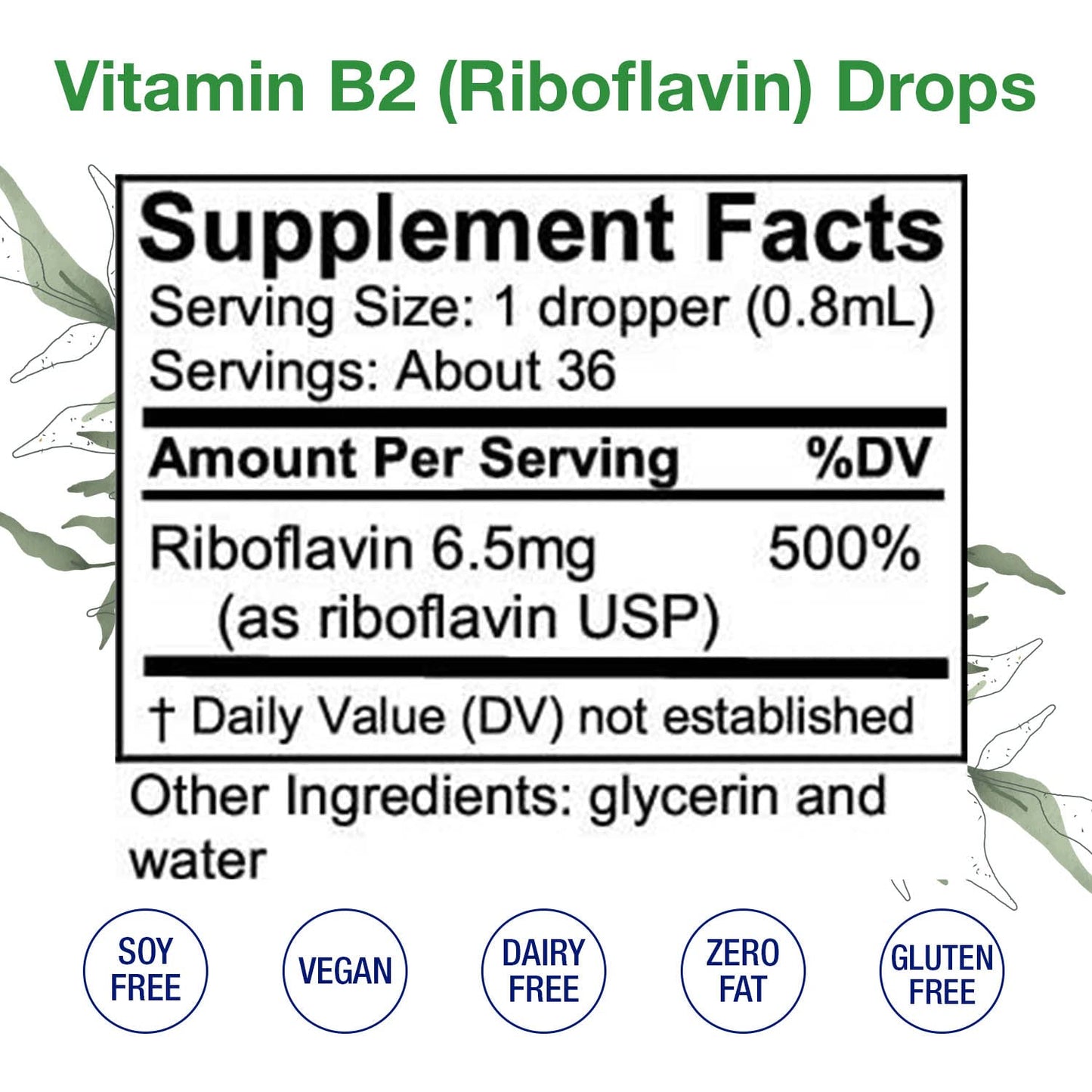 Gotas suplemento vitamina b2 y b6 para energía y sistema inmune