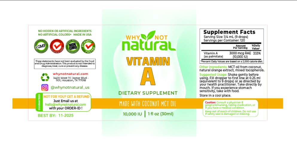 Gotas Vitamina B12 y A Why Not Natural envase frontal