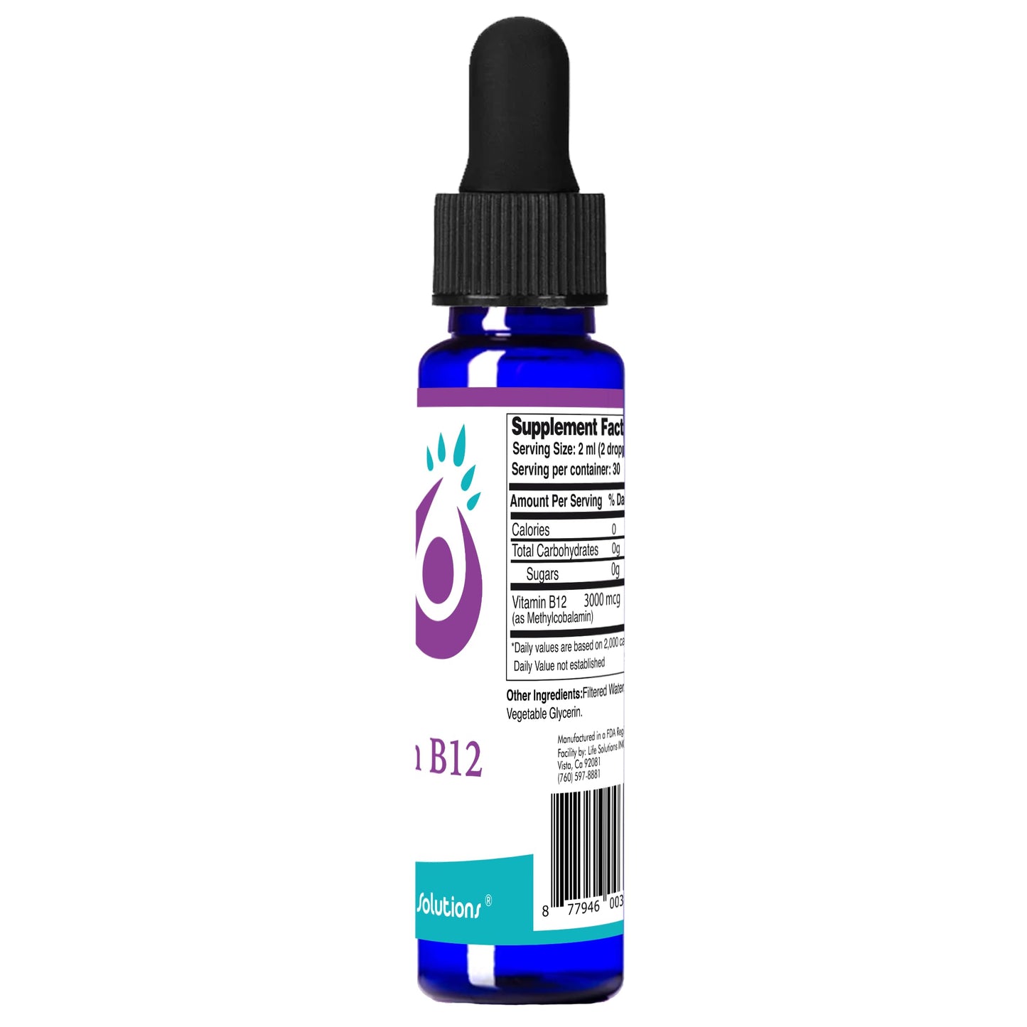 Gotas de vitamina B12 para energía y metabolismo rápido