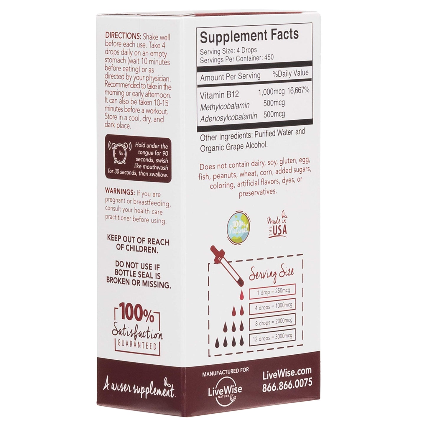 Gotas vitamina b12 líquida vegana rápida absorción