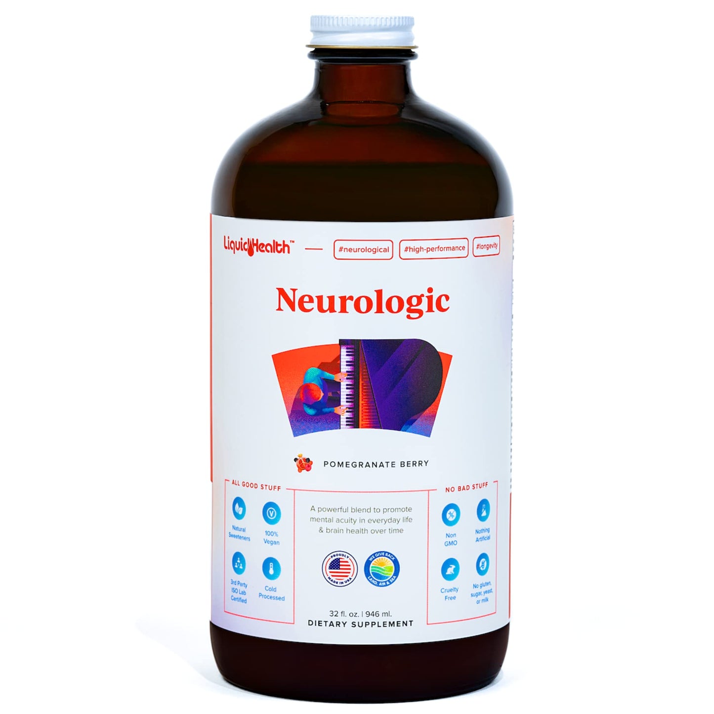 Gotas de vitamina B12 metilada orgánica 5000mcg LiquidHealth