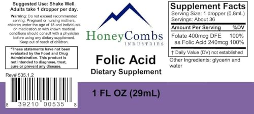 Gotas vitamina b2 riboflavina HoneyCombs 1 onza