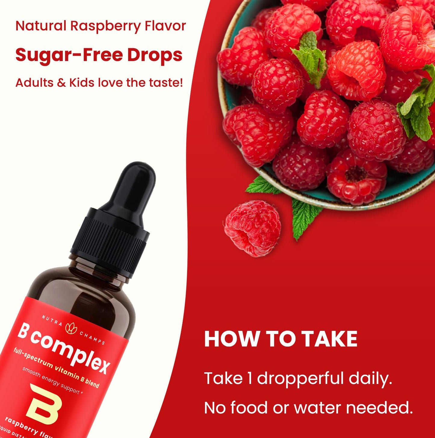 Gotas liquid vitamin b complex NutraChamps frasco