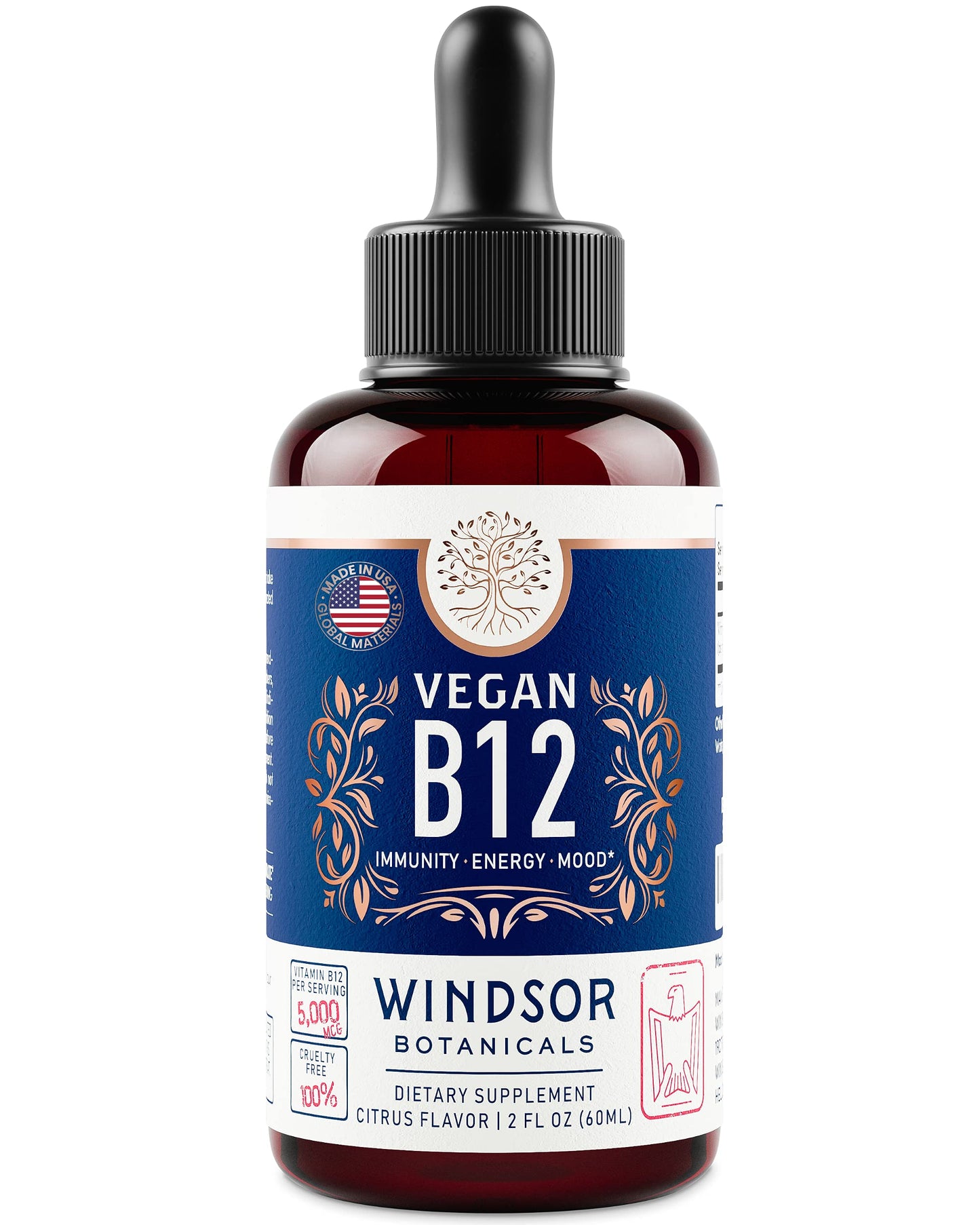 Gotas vitamínicas de B12 líquidas para salud mental y energía