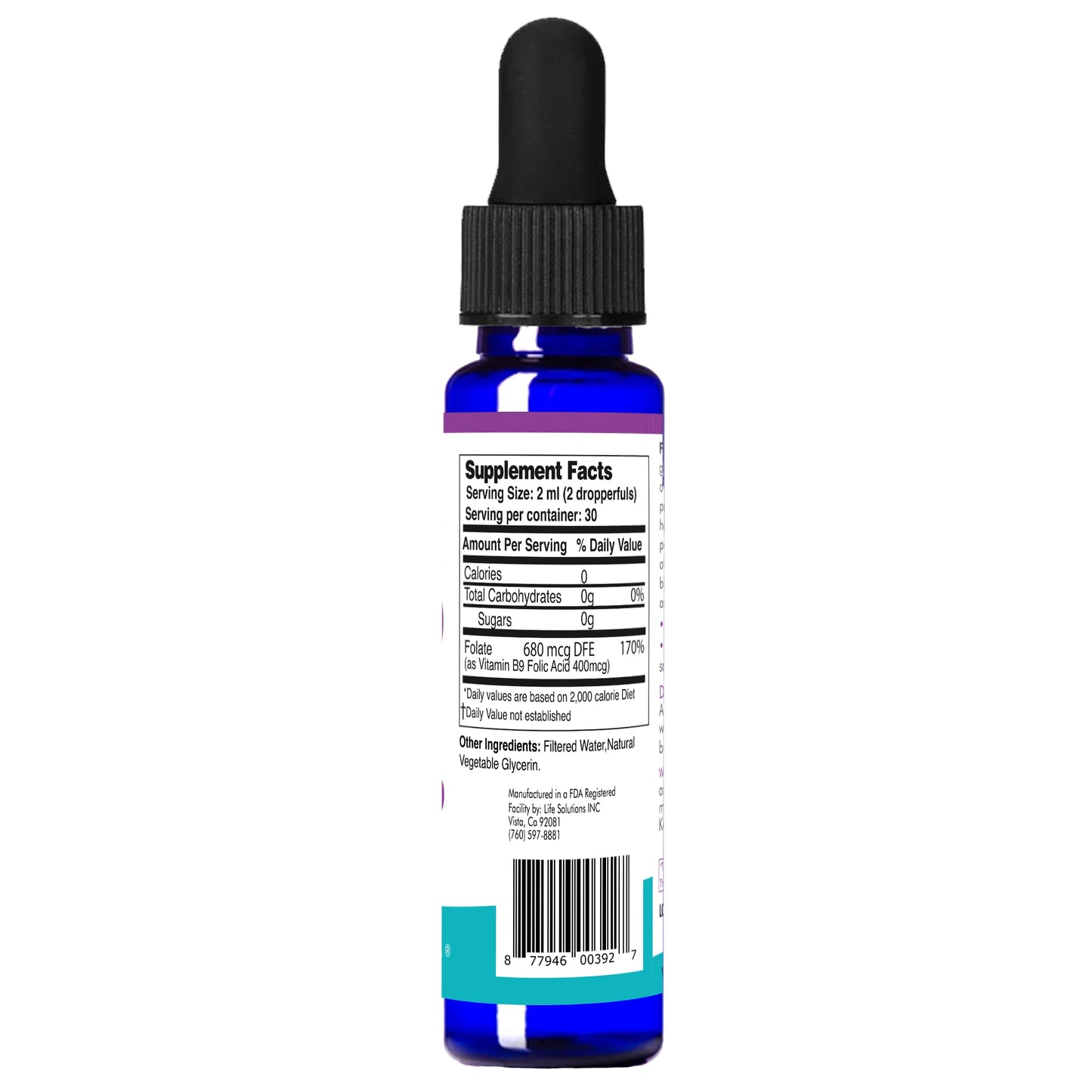 Gotero azul vida soluciones vitamina b9 gotas