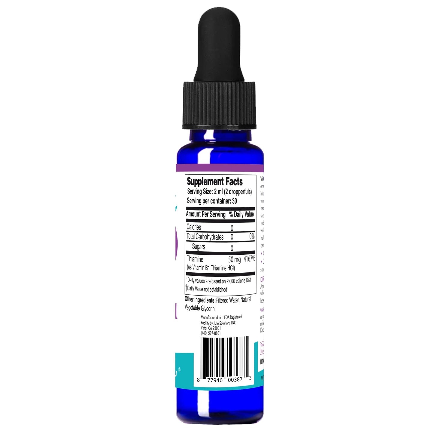 Gotero para dosificar vitamina b1 líquida Life Solutions