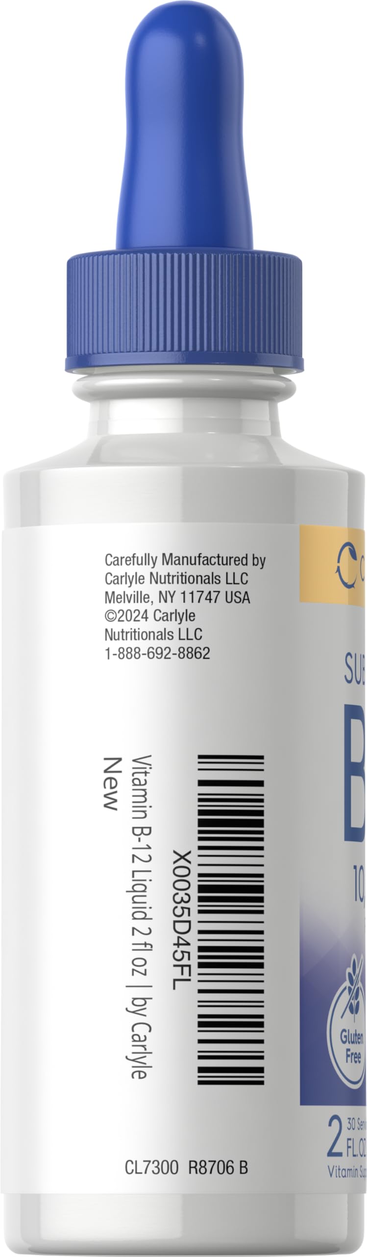 Gotero vitamina B12 Carlyle sublingual para salud energética 2 fl oz