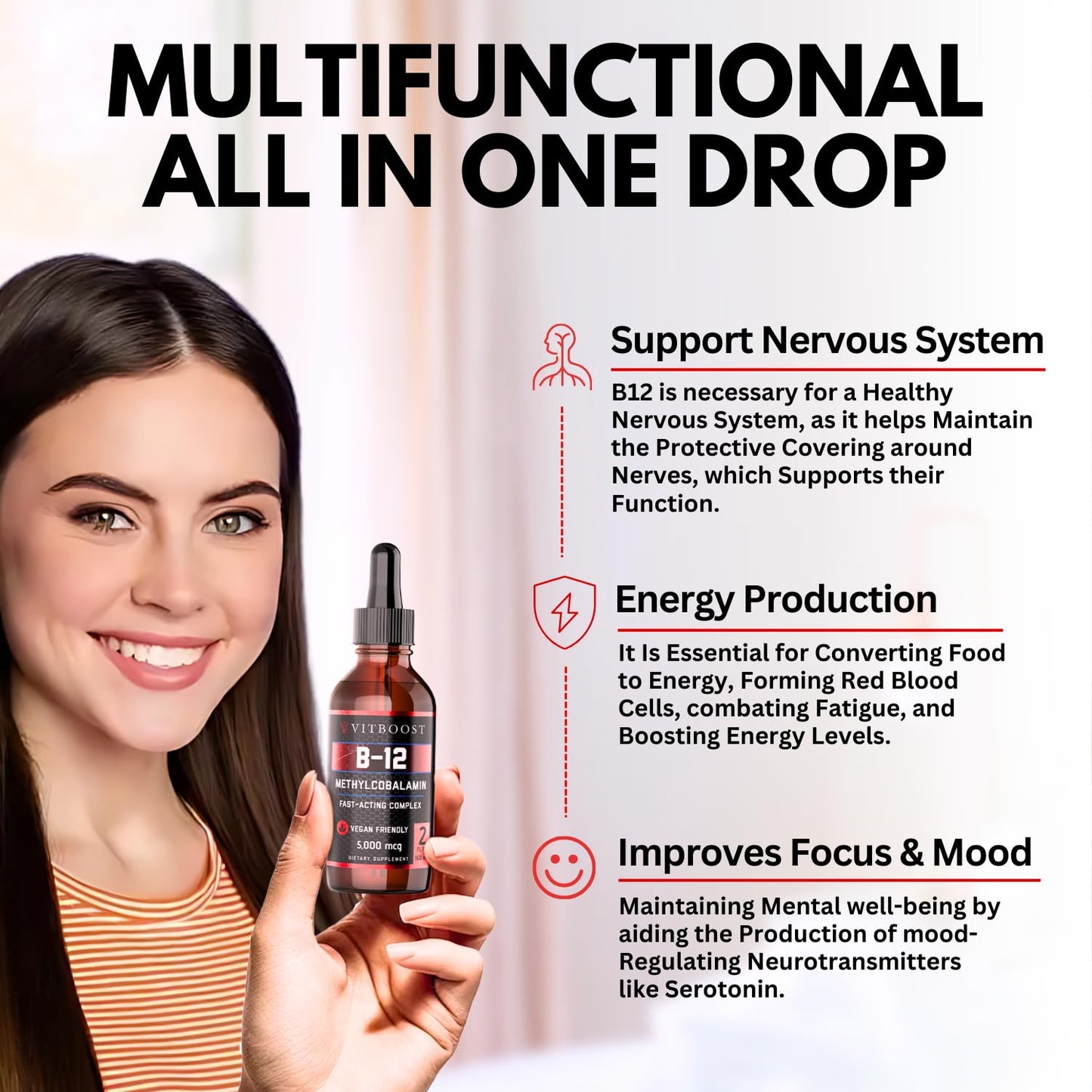 Gotero Vitboost vitamina b12 extra fuerte sabor frambuesa