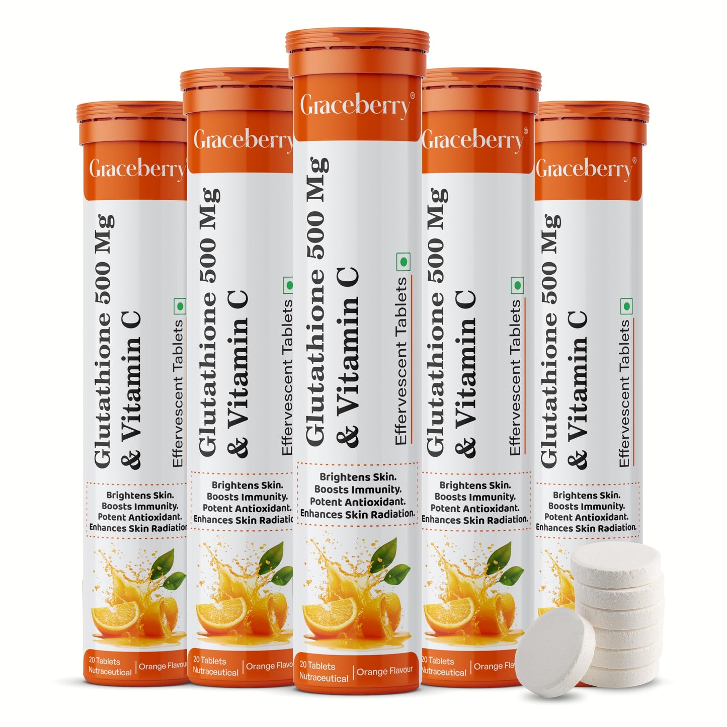 Graceberry tabletas efervescentes glutatión vitamina c piel radiante