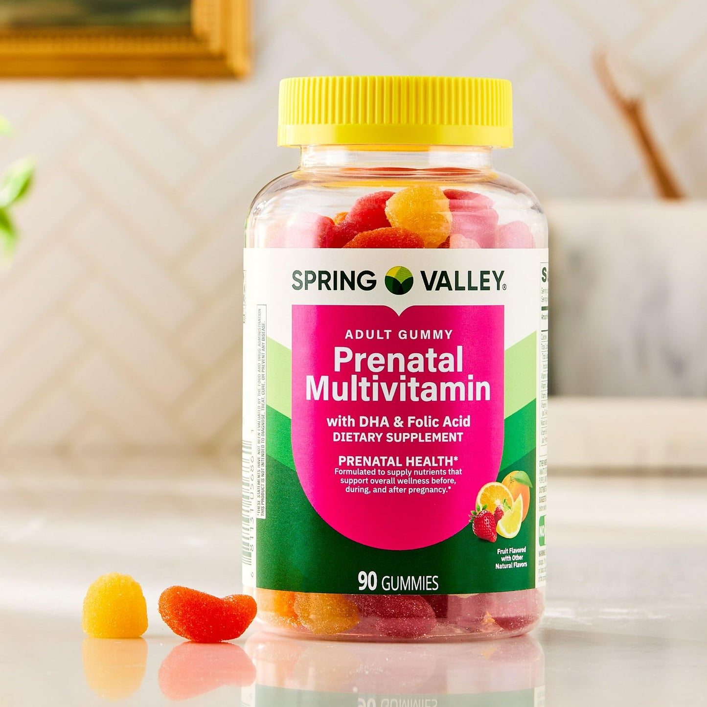 Grupo de gomitas multivitamínicas Spring Valley para mujeres embarazadas