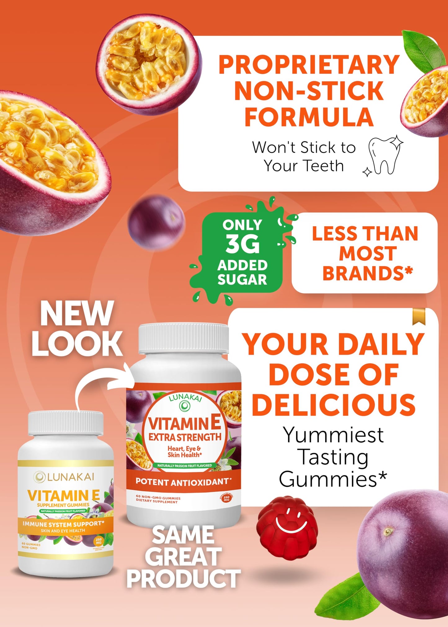 Gummies Lunakai presentación vitamina e y biotina