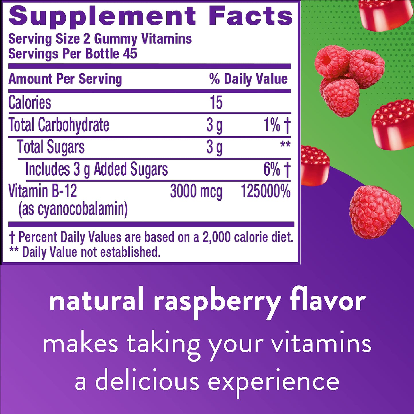 Gummies Vitafusion vitamina B12 y vitamina C naturales