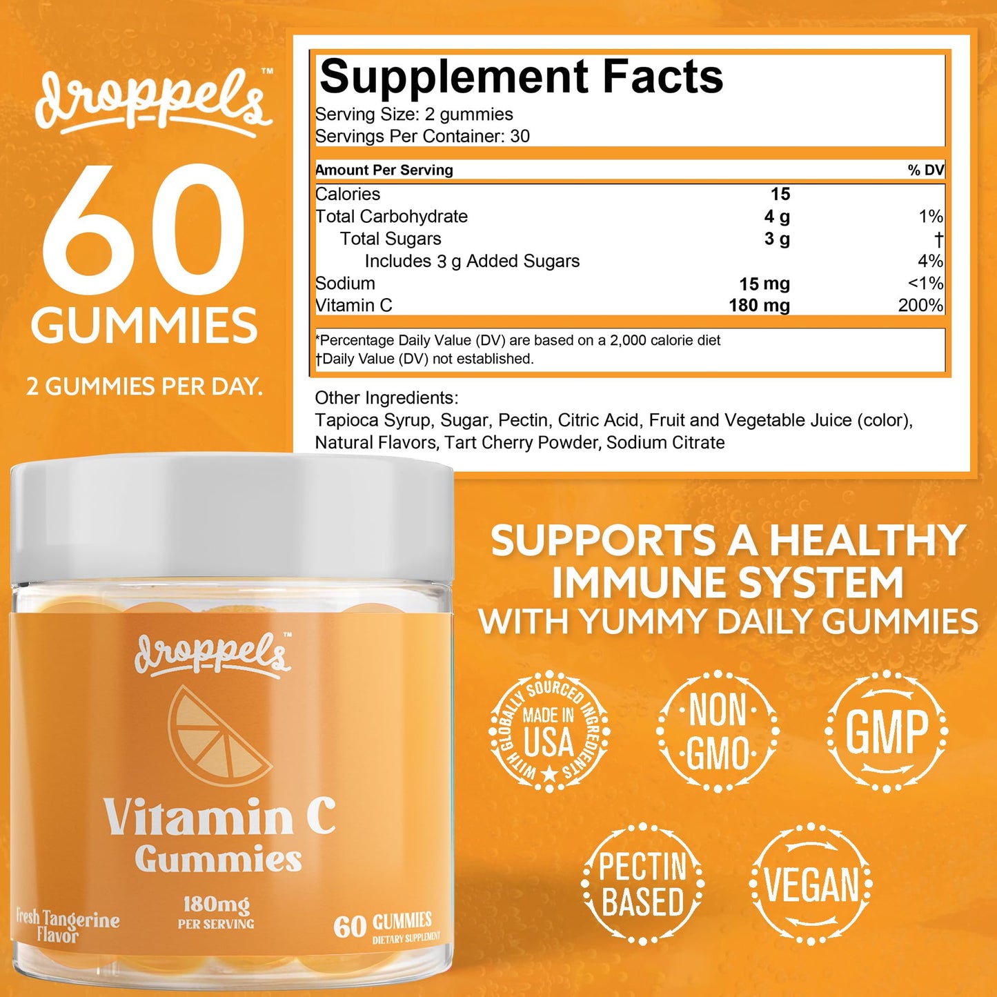 Gummies vitamina c Droppels ayuda salud piel y metabolismo hierro
