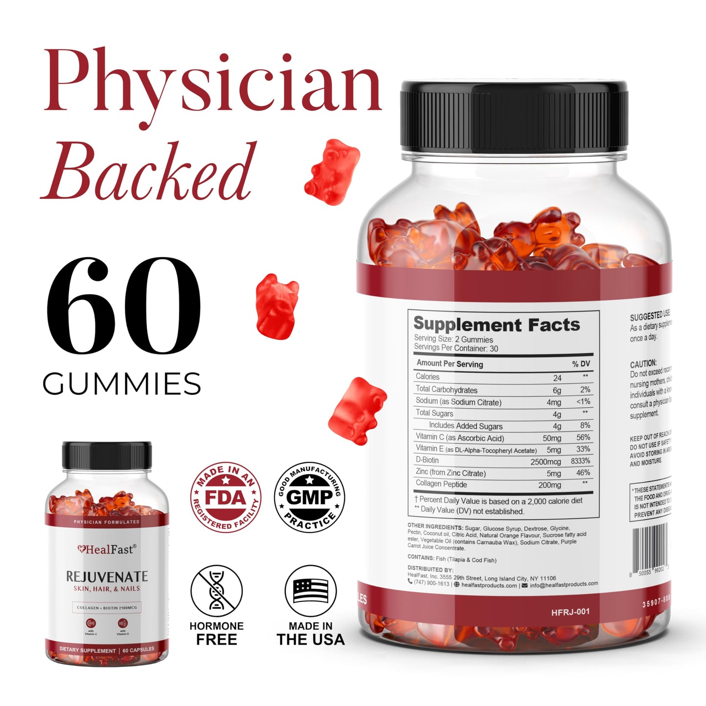 HealFast rejuvenate gomitas para el cuidado de la piel