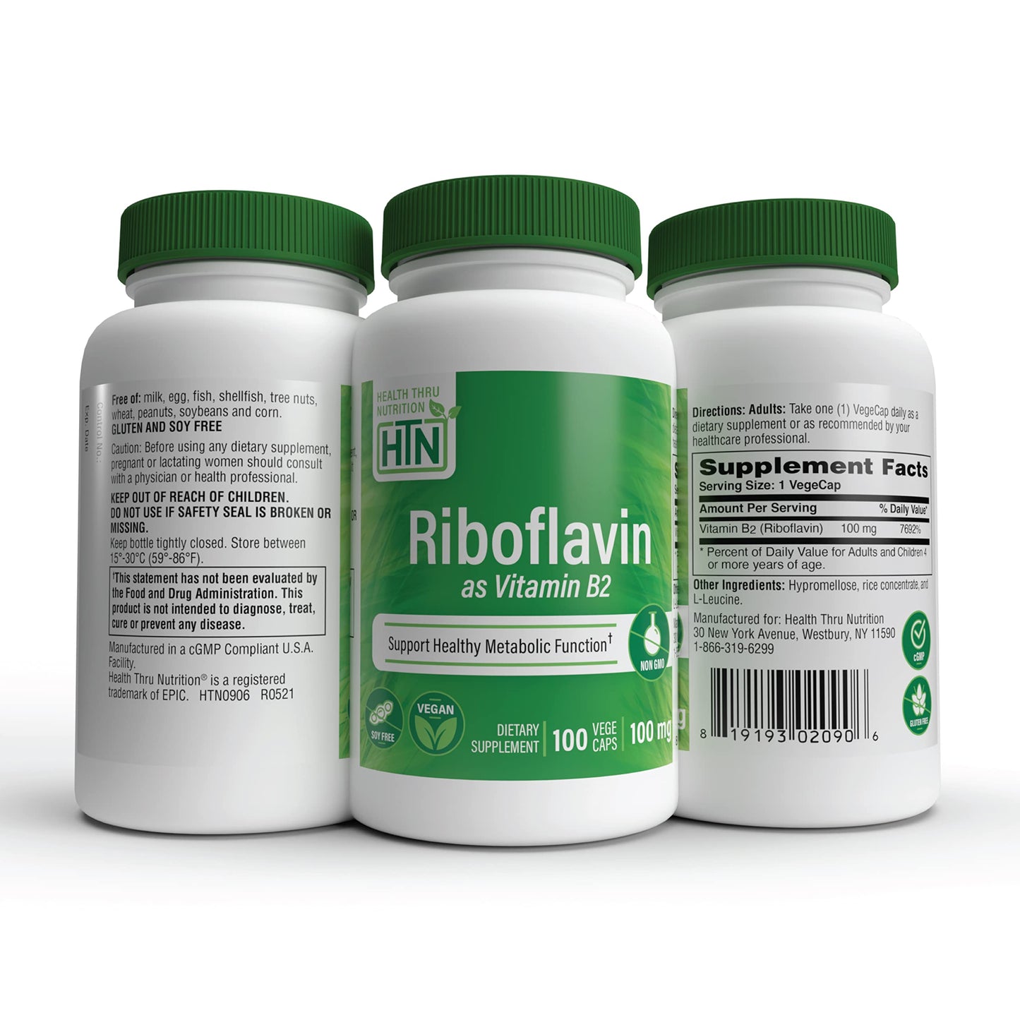 Health Thru Nutrition suplemento B2 sin soja ni gluten