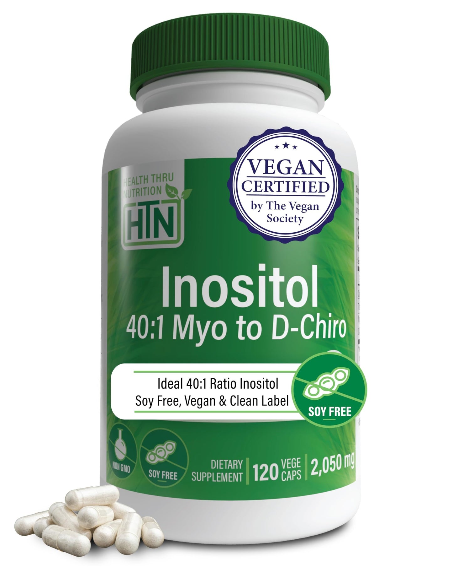 Health Thru Nutrition suplemento inositol 120 cápsulas vegano