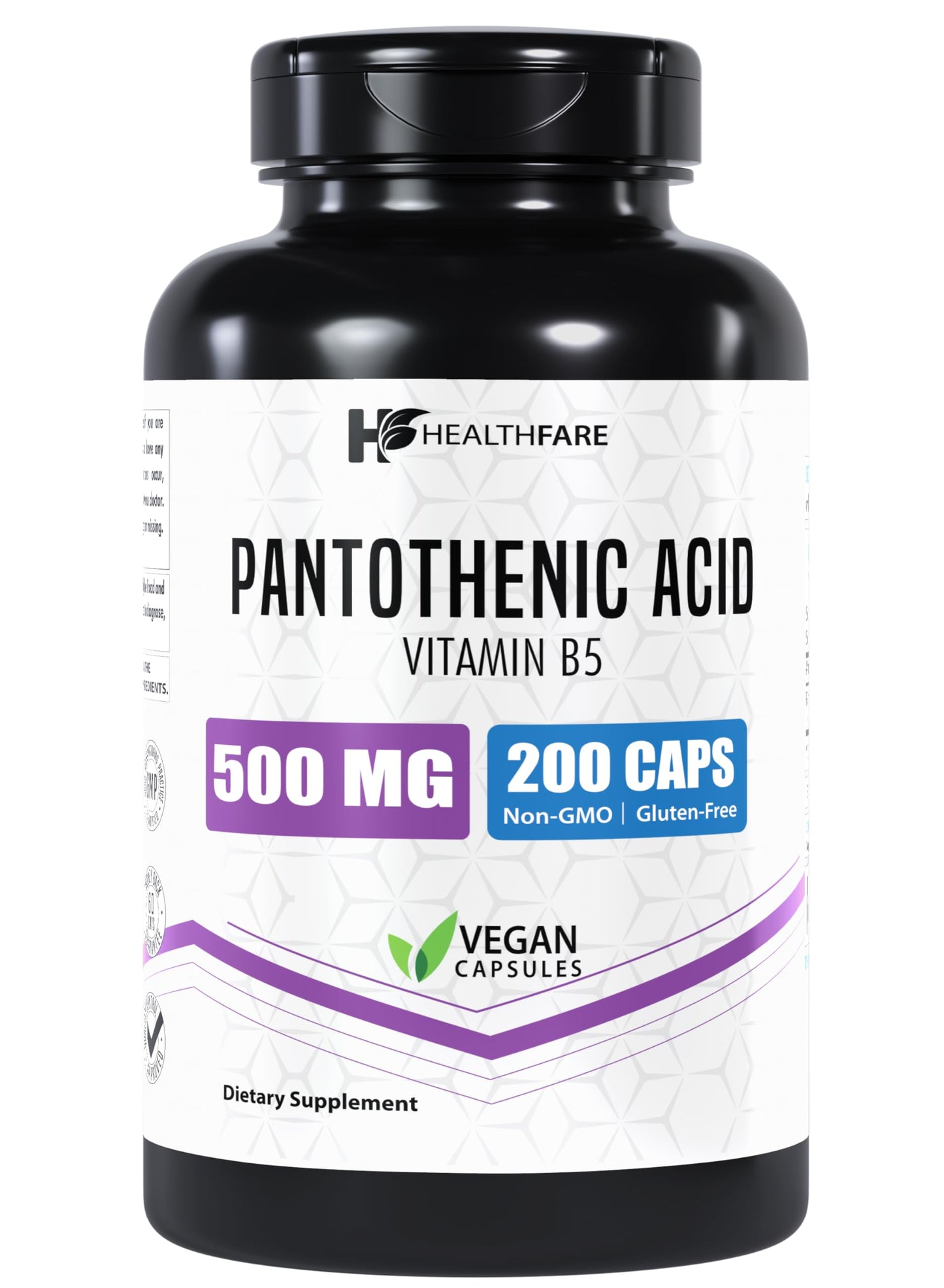 Healthfare ácido pantoténico 500mg 200 cápsulas vegetales